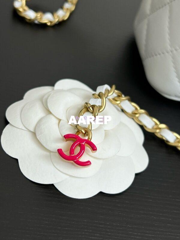 Replica Chanel Clutch with Chain Shiny Lambskin AP3940 White  (limited edition) 7
