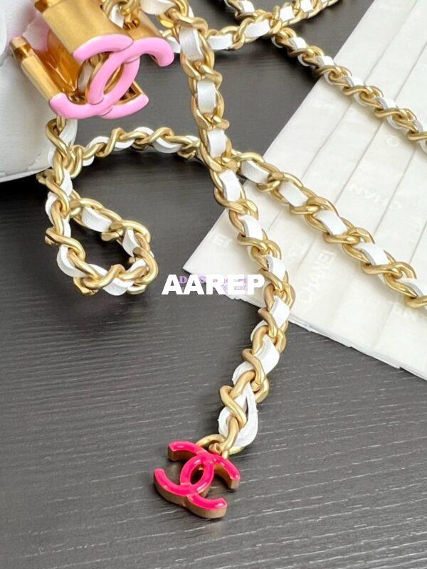 Replica Chanel Clutch with Chain Shiny Lambskin AP3941 White  (limited edition) 5