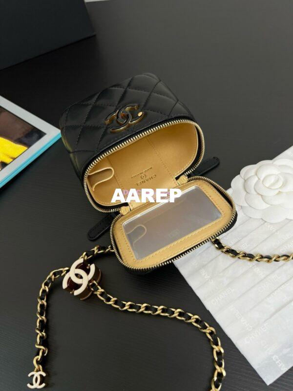 Replica Chanel Clutch with Chain Shiny Lambskin AP3941 Black (limited edition) 7
