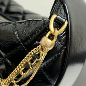 Replica Chanel Shiny Crumpled Calfskin Pouch AP4058 Black 2