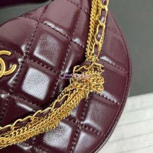 Replica Chanel Shiny Crumpled Calfskin Pouch AP4058 Burgundy 2