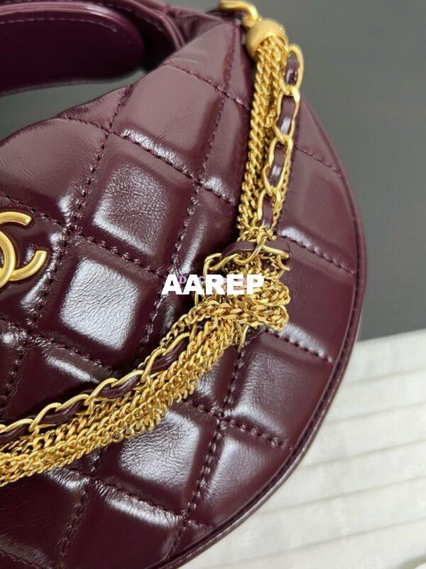 Replica Chanel Shiny Crumpled Calfskin Pouch AP4058 Burgundy 2