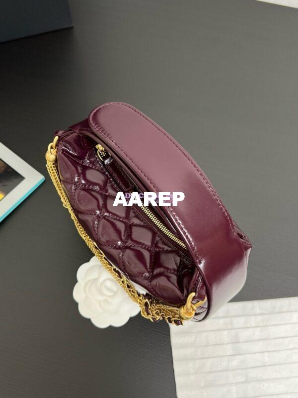 Replica Chanel Shiny Crumpled Calfskin Pouch AP4058 Burgundy 3