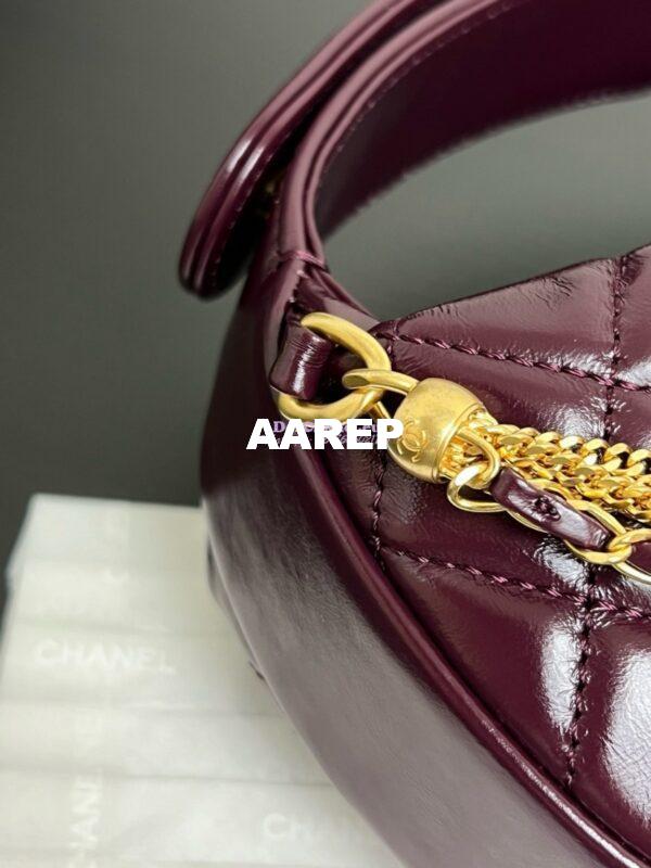 Replica Chanel Shiny Crumpled Calfskin Pouch AP4058 Burgundy 5