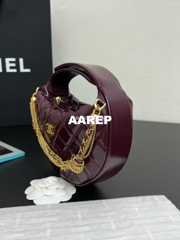 Replica Chanel Shiny Crumpled Calfskin Pouch AP4058 Burgundy 6