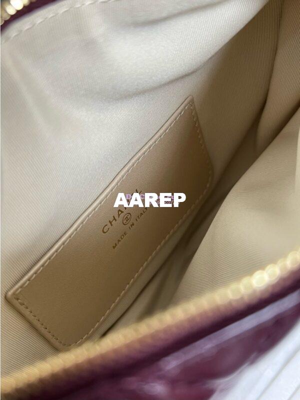 Replica Chanel Shiny Crumpled Calfskin Pouch AP4058 Burgundy 7