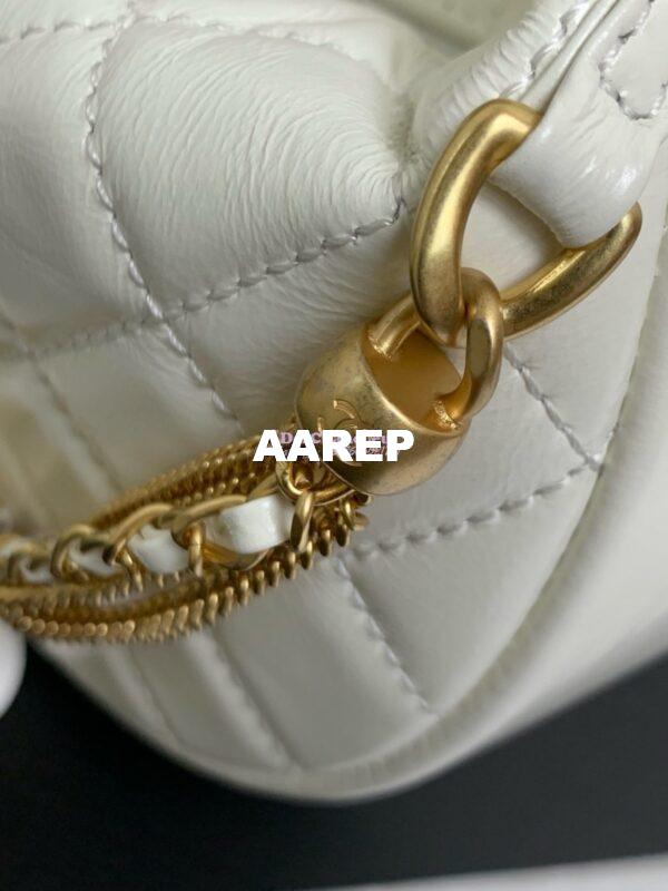 Replica Chanel Shiny Crumpled Calfskin Pouch AP4058 White 3