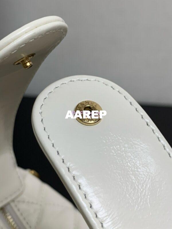 Replica Chanel Shiny Crumpled Calfskin Pouch AP4058 White 5