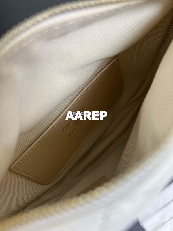 Replica Chanel Shiny Crumpled Calfskin Pouch AP4058 White 7