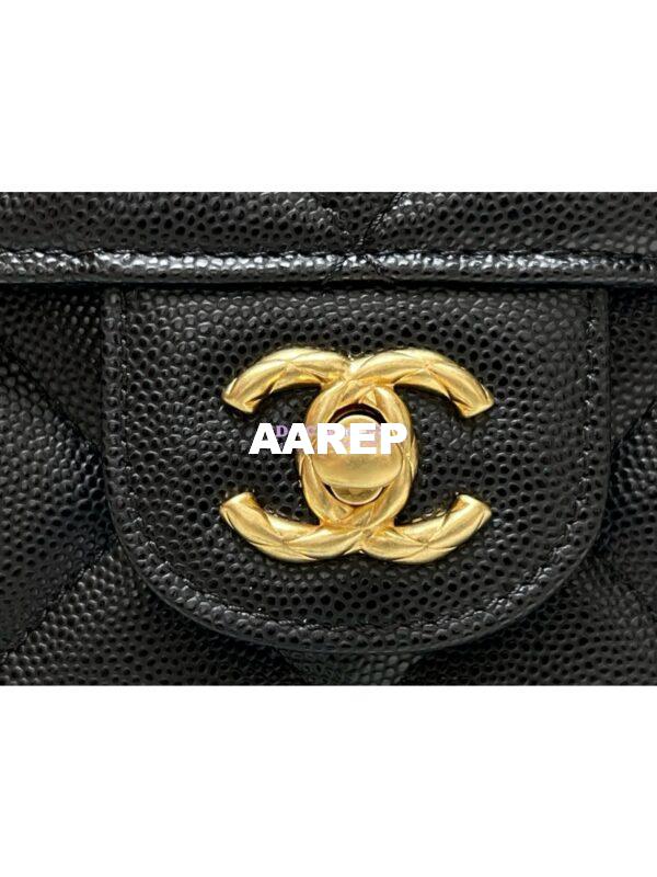 Replica Chanel 24A Mini Flap Bag With Top Handle Grained Calfskin AS4956 Black Limited Edition 5