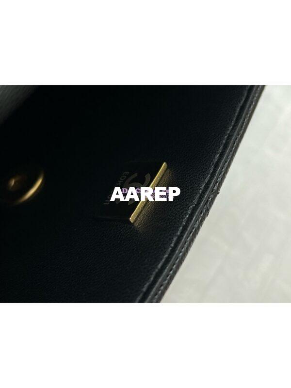 Replica Chanel 24A Mini Flap Bag With Top Handle Grained Calfskin AS4956 Black Limited Edition 9