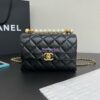 Replica Chanel 24A Mini Flap Bag With Top Handle Grained Calfskin AS4956 Black Limited Edition
