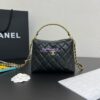 Replica Chanel Mini Flap Bag With Top Handle with Pearls Shiny Lambskin AS5001 Black