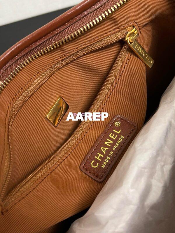 Replica Chanel Hobo Bag Shiny Lambskin AS4912 Brown 8