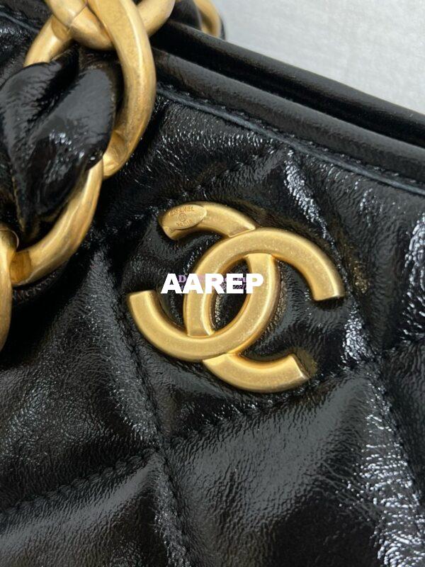 Replica Chanel Hobo Bag Shiny Lambskin AS4912 Black 7
