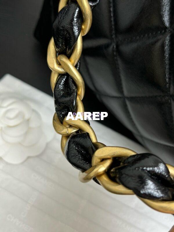 Replica Chanel Hobo Bag Shiny Lambskin AS4912 Black 8