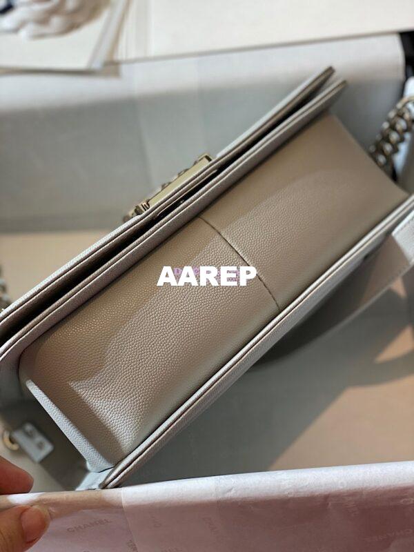 Replica Chanel Le boy Tiny Grainy Caviar Bag Grey A67086 10