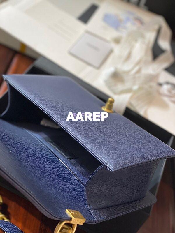 Replica Chanel Le boy Tiny Grainy Caviar Bag Navy Blue A67086 11