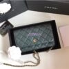Replica Chanel CC Classic Lambskin Wallet On Chain WOC Wine Bag 2