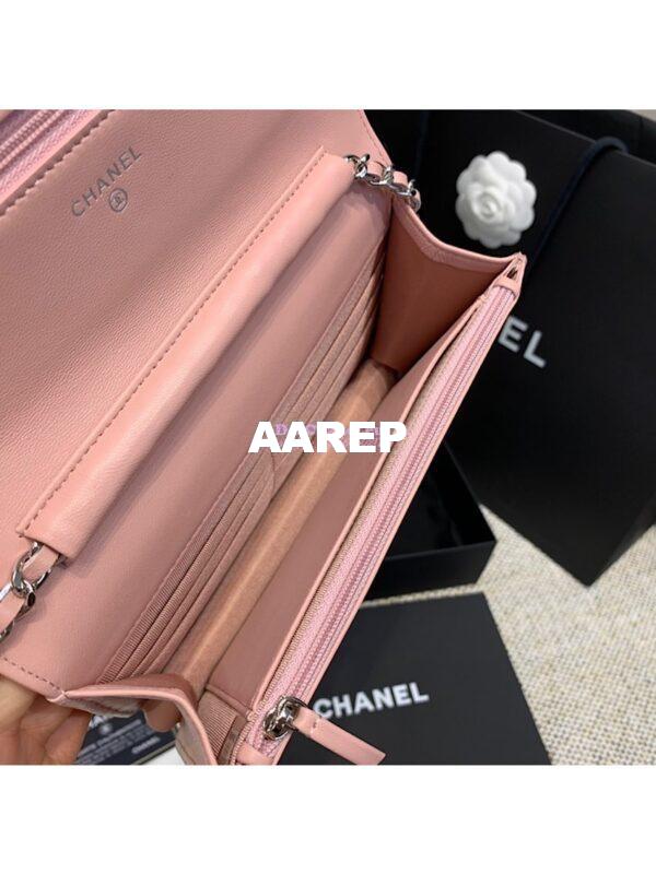 Replica Chanel CC Classic Lambskin Wallet On Chain WOC Pink Bag 13