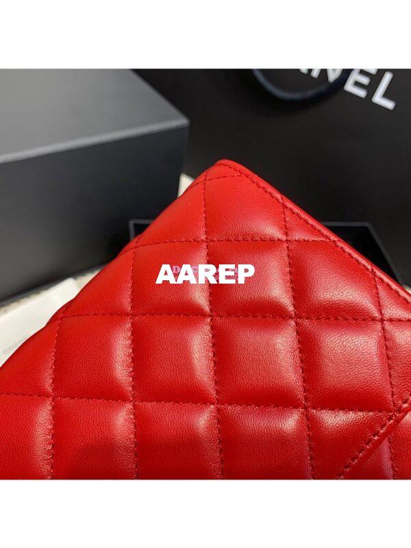 Replica Chanel CC Classic Lambskin Wallet On Chain WOC Red Bag 10
