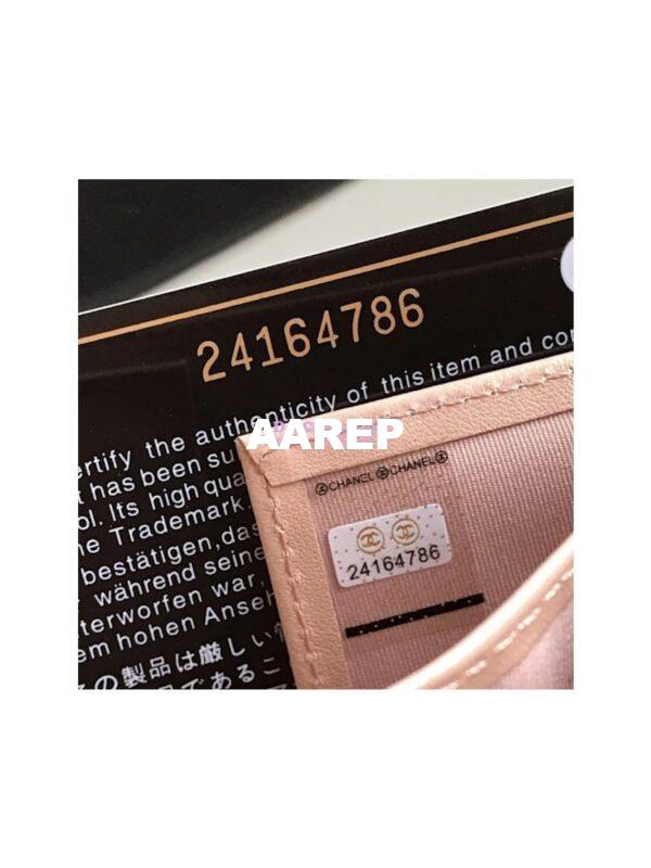 Replica Chanel Small Zip Pocket Wallet Iridescent Pink Grainy Calfskin A82288 9