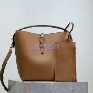 Replica YSL Saint Laurent Le 37 in Shiny Leather 7428282 Dark Cork