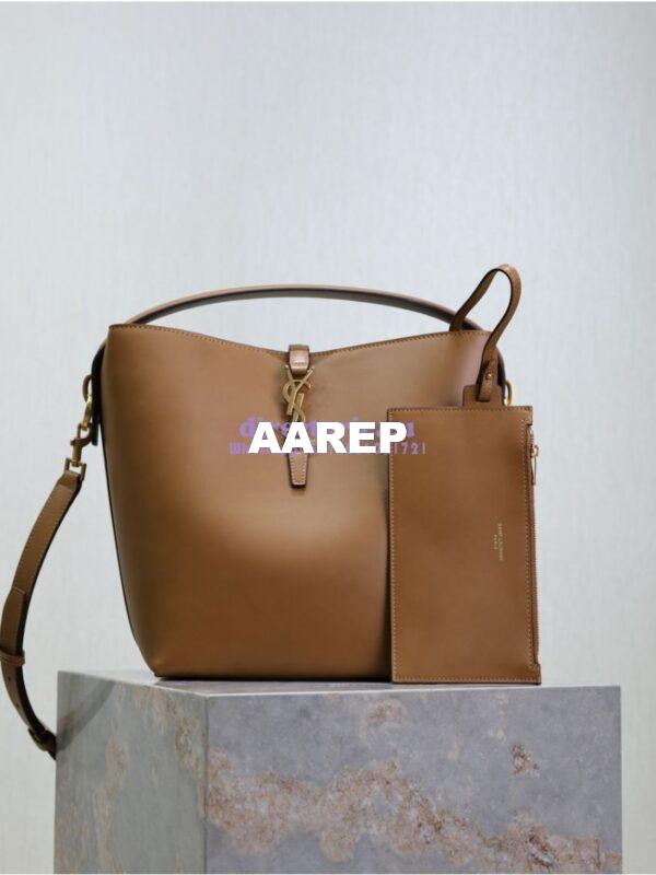 Replica YSL Saint Laurent Le 37 in Shiny Leather 7428282 Dark Cork 2