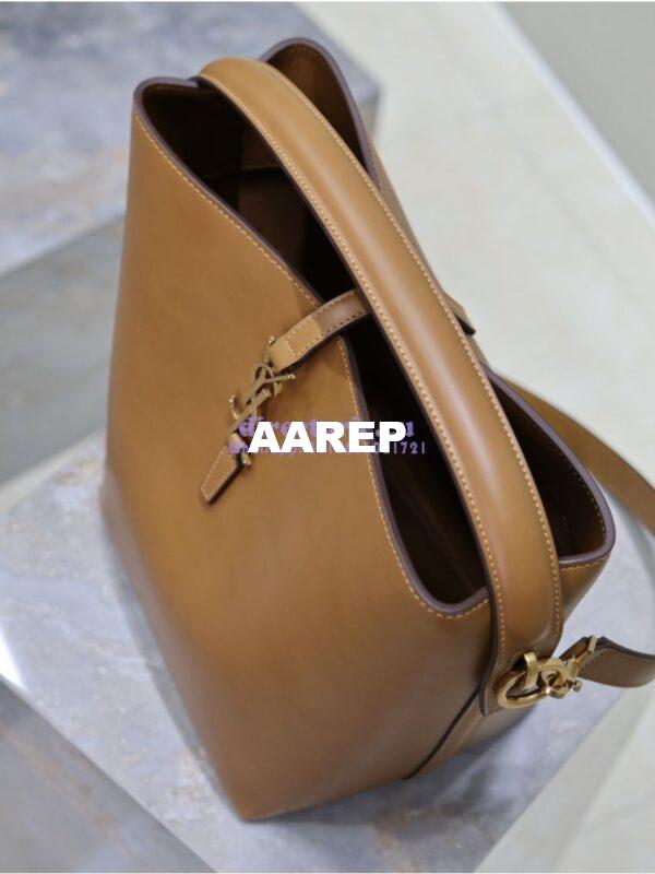Replica YSL Saint Laurent Le 37 in Shiny Leather 7428282 Dark Cork 7