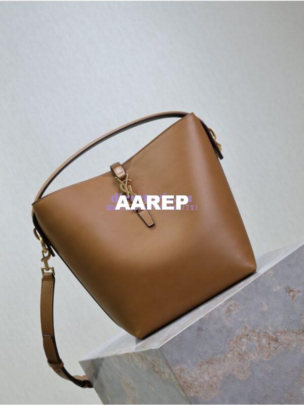 Replica YSL Saint Laurent Le 37 in Shiny Leather 7428282 Dark Cork 8
