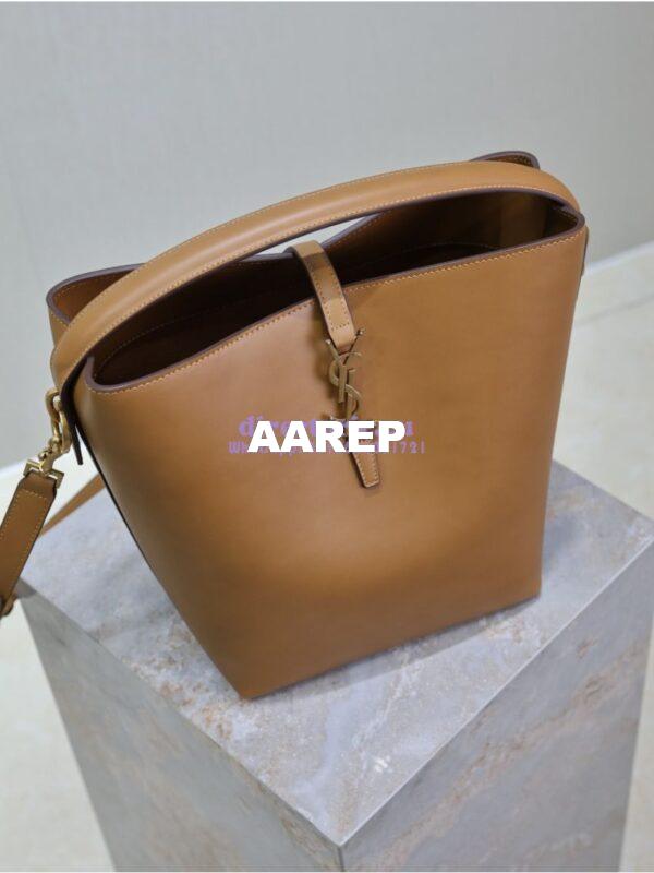 Replica YSL Saint Laurent Le 37 in Shiny Leather 7428282 Dark Cork 9