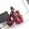 LV M87312 Louis Vuitton Ostrich Capucines Mini Wine Red