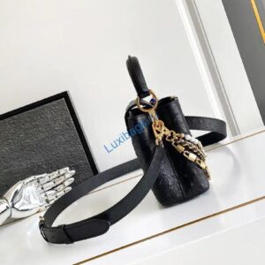 LV M87312 Louis Vuitton Ostrich Capucines Mini Black