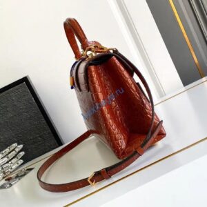 LV M84714 Louis Vuitton Crocodile Pattern MM Brown