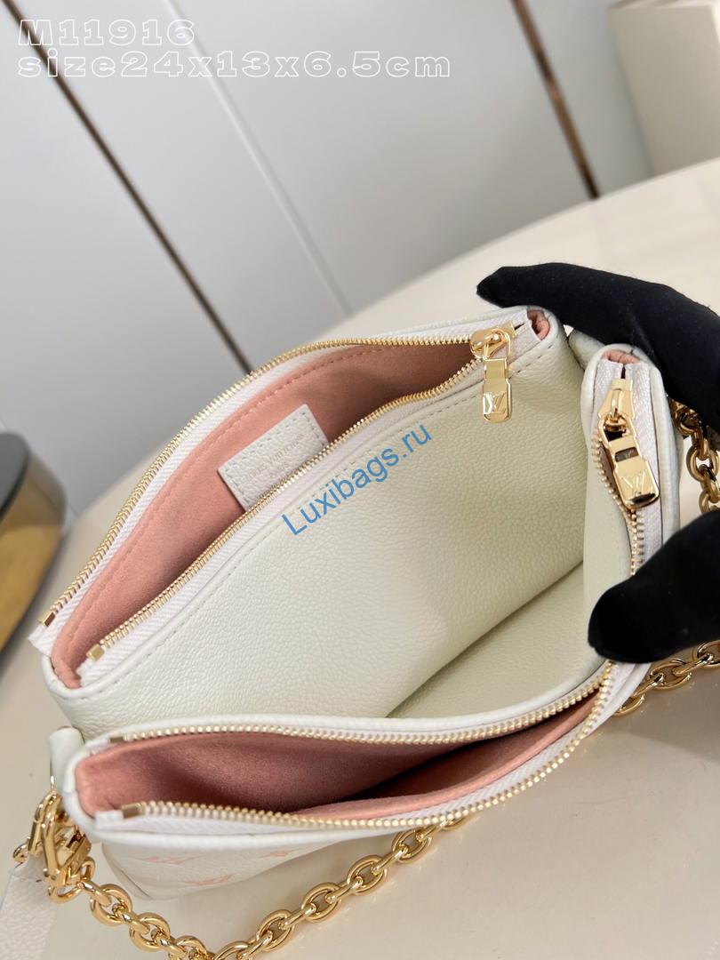 LV M11916 Louis Vuitton Liv Pochette Bag Monogram Beige - Image 7