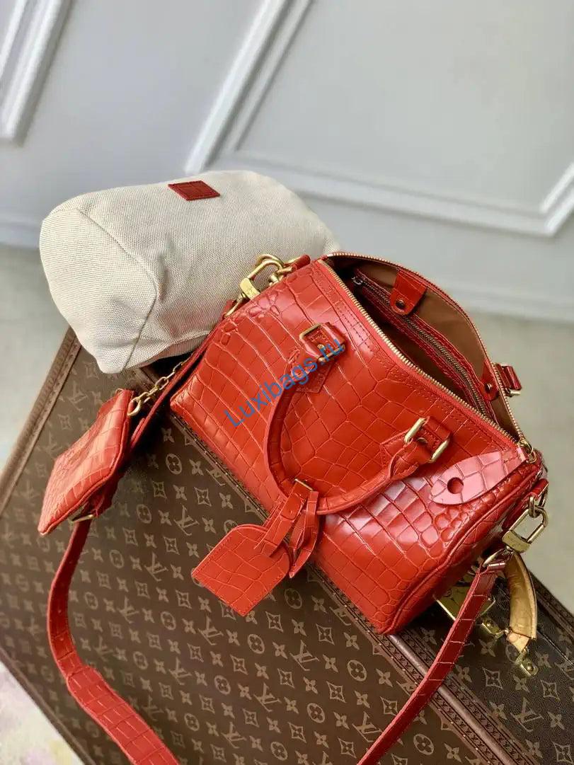 Louis Vuitton LV N87504 Speedy P9 Bandoulière 25 Bag Monogram Red - Image 8