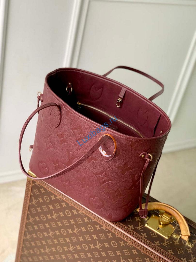 LV M25855 Louis Vuitton Neverfull MM Bag Grenat - Image 8