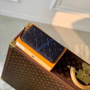 LV M61864 Louis Vuitton Zippy Wallet Blue Monogram Empreinte