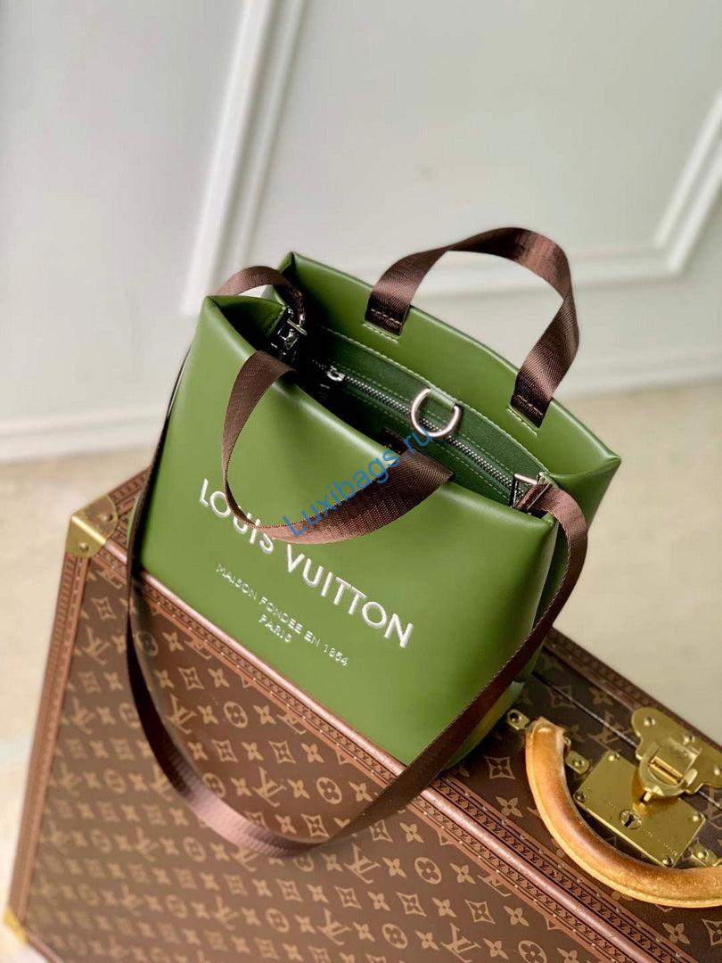 LV M15238 Louis Vuitton Mini Shopper Tote Khaki Green - Image 8