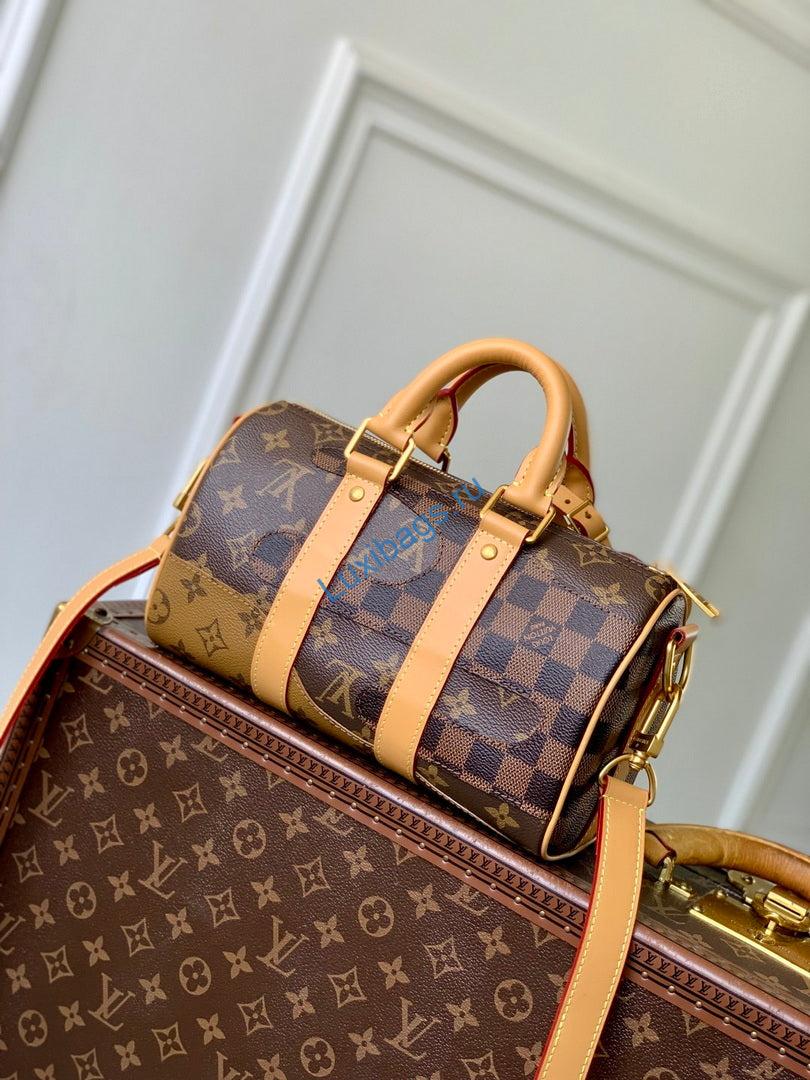 LV M15428 Louis Vuitton Keepall Bandoulière 25 Bag Brown - Image 2