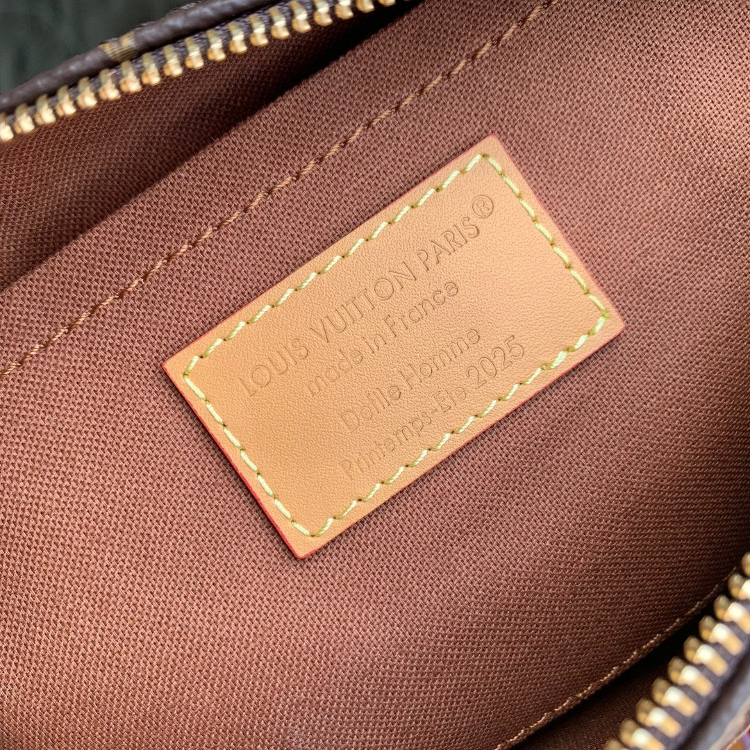 LV M15428 Louis Vuitton Keepall Bandoulière 25 Bag Brown - Image 7