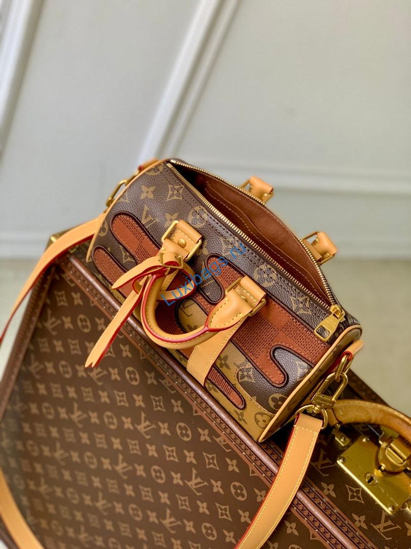 LV M15428 Louis Vuitton Keepall Bandoulière 25 Bag Brown - Image 8