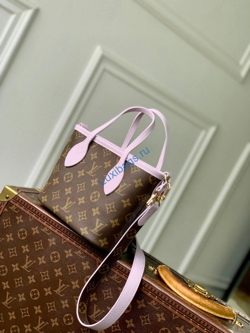 LV M25656 Louis Vuitton Neverfull Bandoulière Inside Out BB Bag Misty Lilac