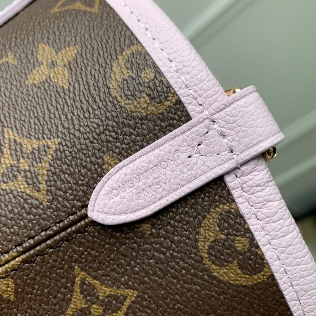 LV M25656 Louis Vuitton Neverfull Bandoulière Inside Out BB Bag Misty Lilac - Image 6
