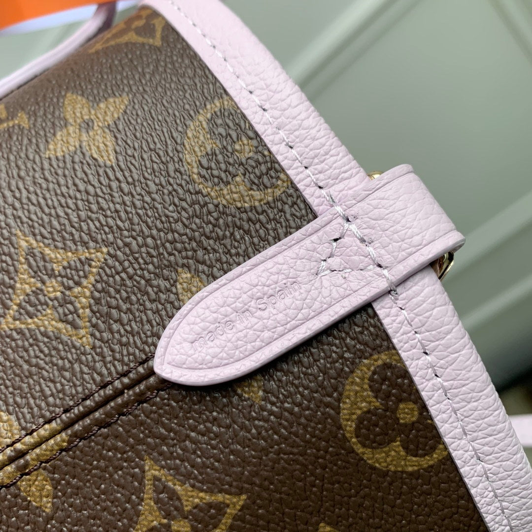 LV M25656 Louis Vuitton Neverfull Bandoulière Inside Out BB Bag Misty Lilac - Image 7