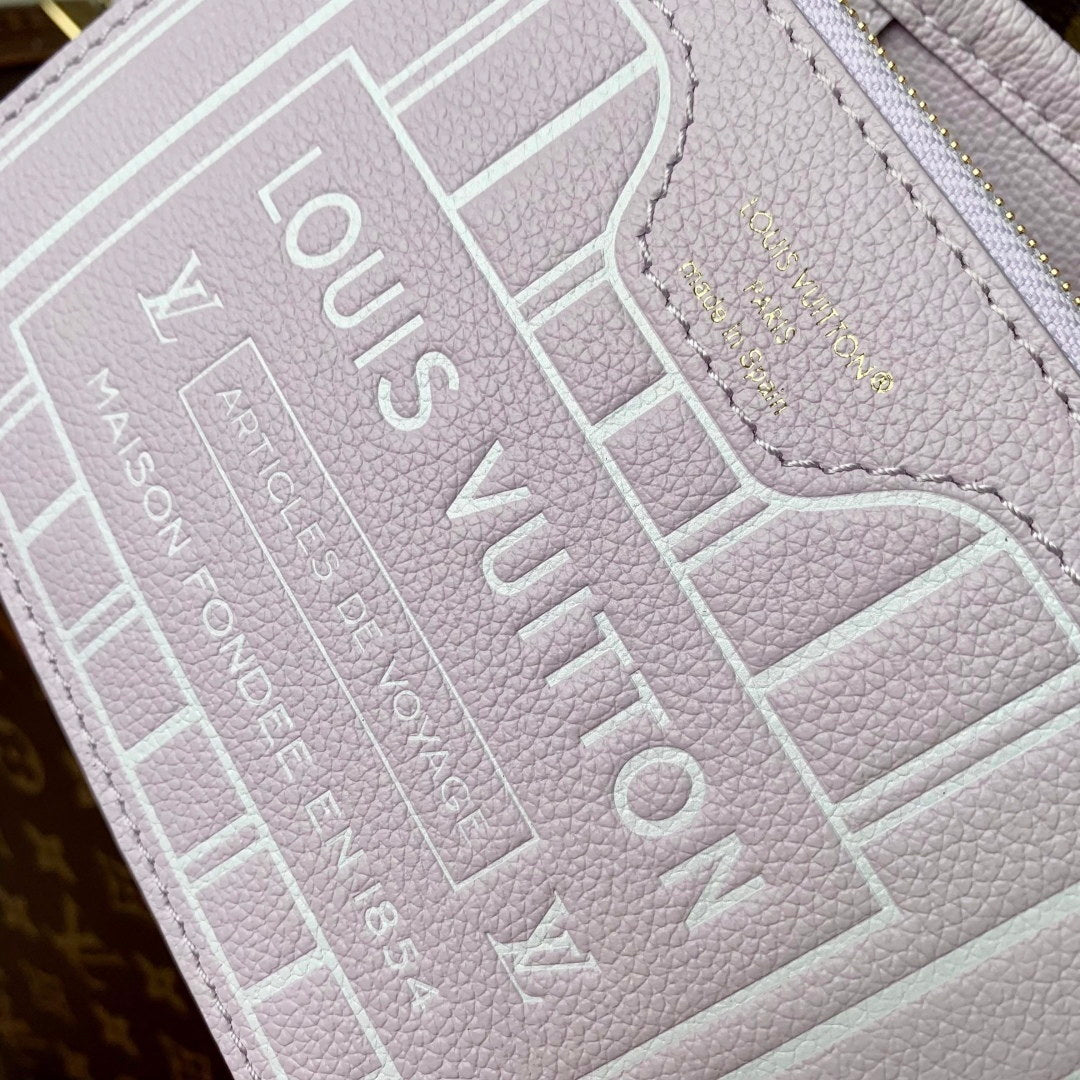 LV M25656 Louis Vuitton Neverfull Bandoulière Inside Out BB Bag Misty Lilac - Image 15