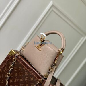 LV M12935 Louis Vuitton Capucines Mini Handbag Galet Gray