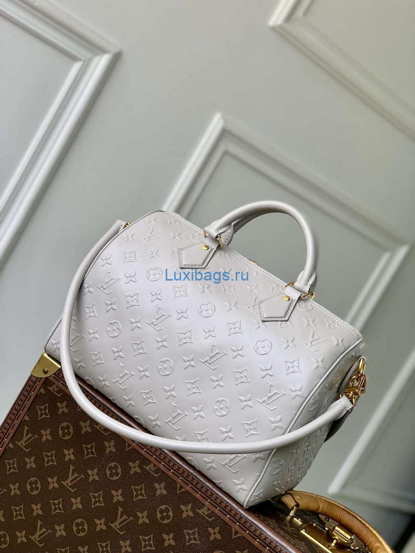 LV M25670 Louis Vuitton Speedy Soft 30 Bag Cloud Gray - Image 2