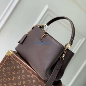 LV M12927 Louis Vuitton Capucines MM Souple Bag Chocolate Brown