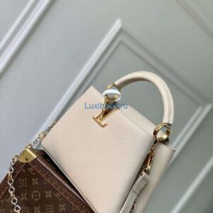 LV M12938 Louis Vuitton Capucines BB Handbag Quartz White
